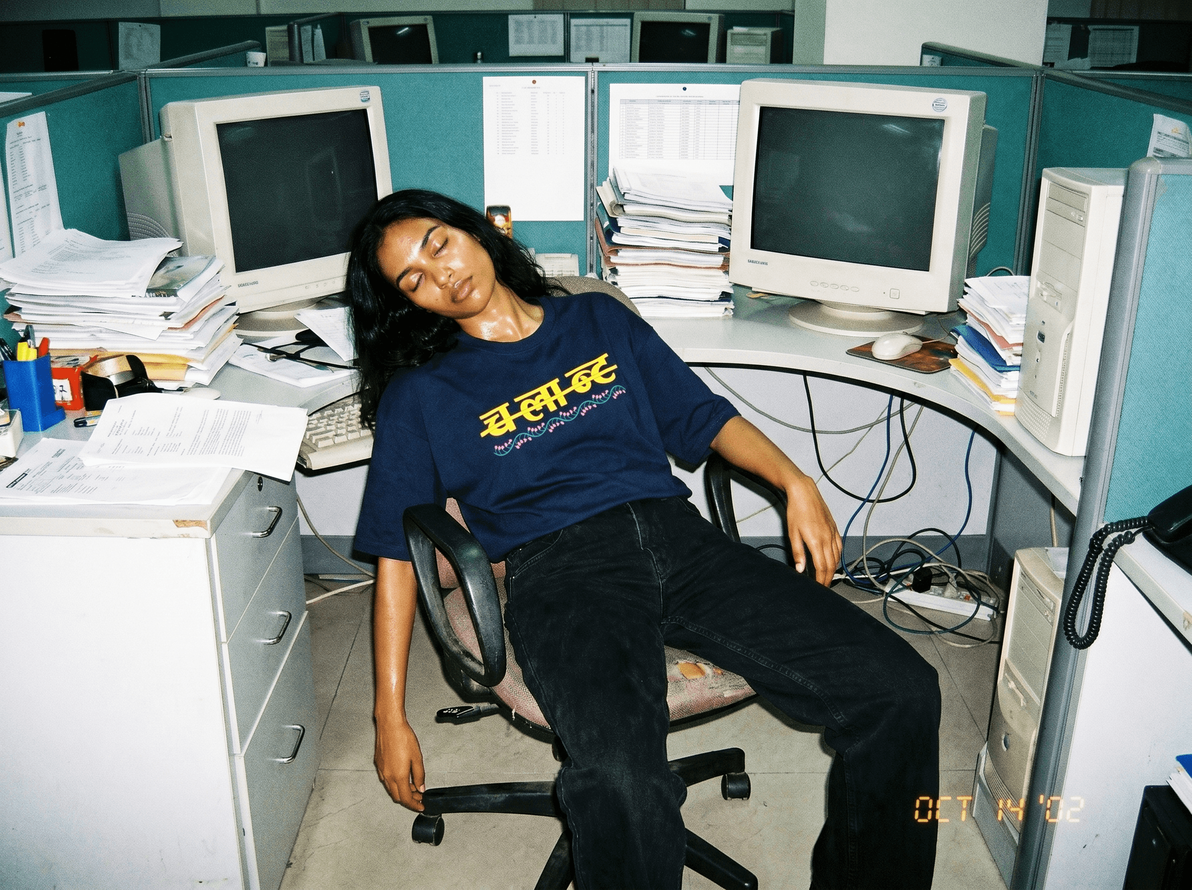 OfficePaglu team wearing custom merch